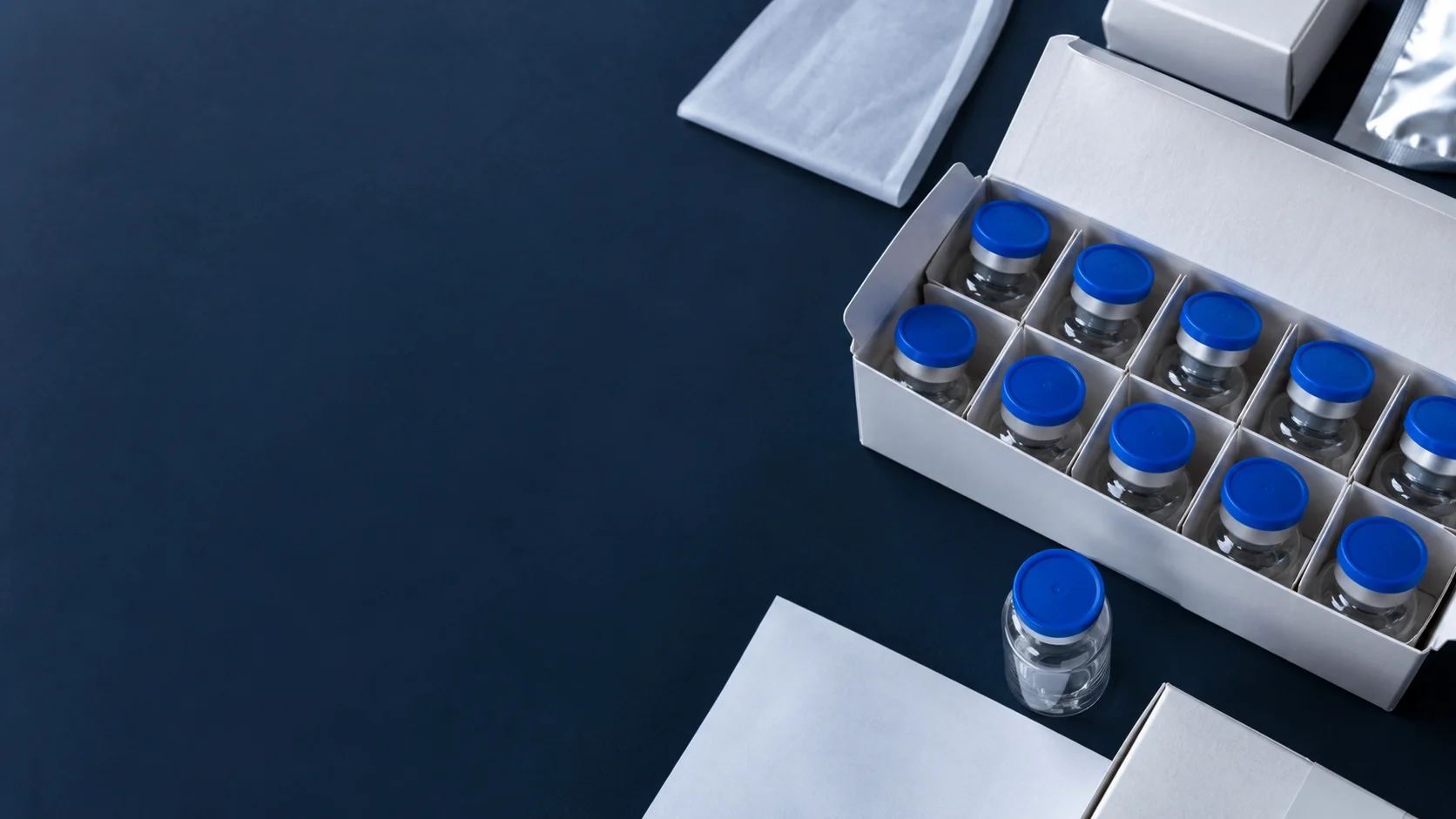 Lyophilized peptide powder — independently generated photo-style concept