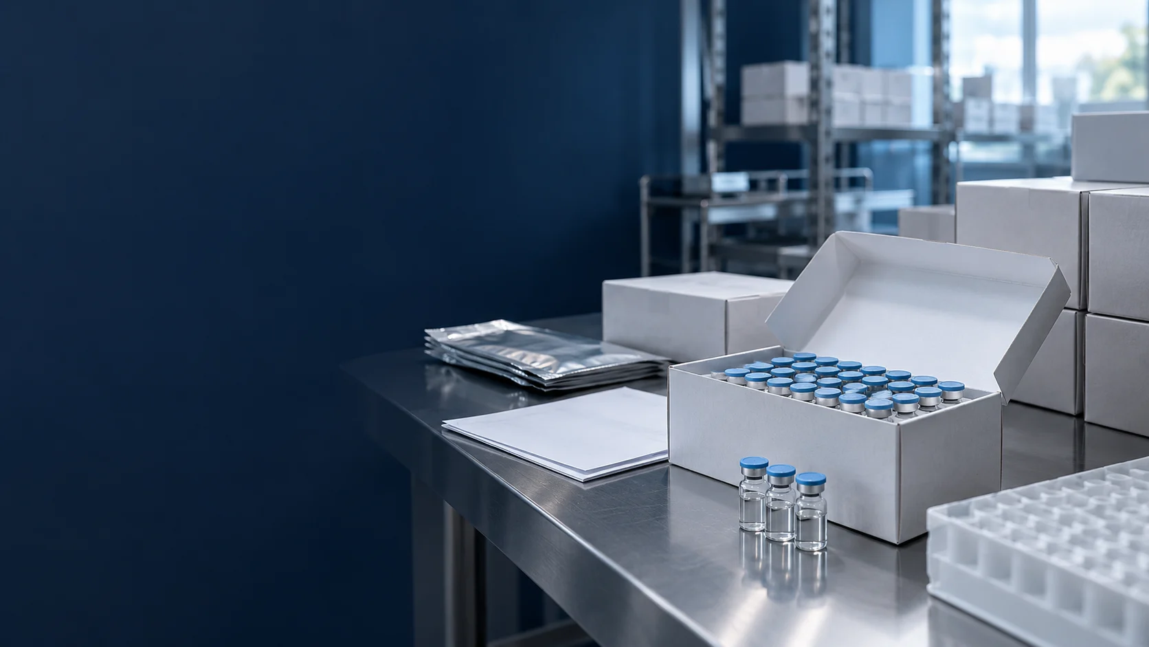Vial tray presentation — independently generated photo-style concept
