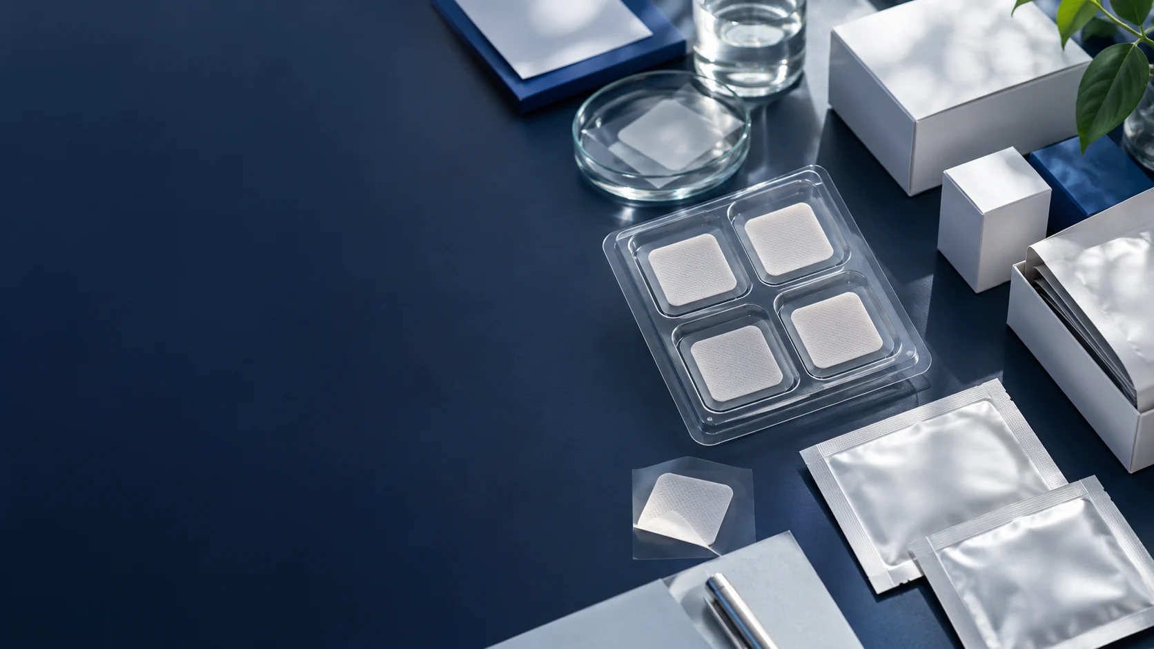 Microneedle patch OEM & CDMO — independently generated photo-style concept