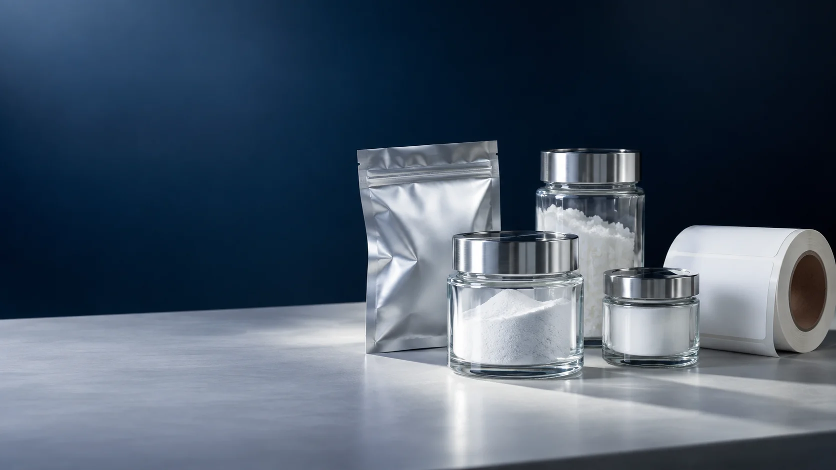 Cosmetic ingredient packaging — independently generated photo-style concept
