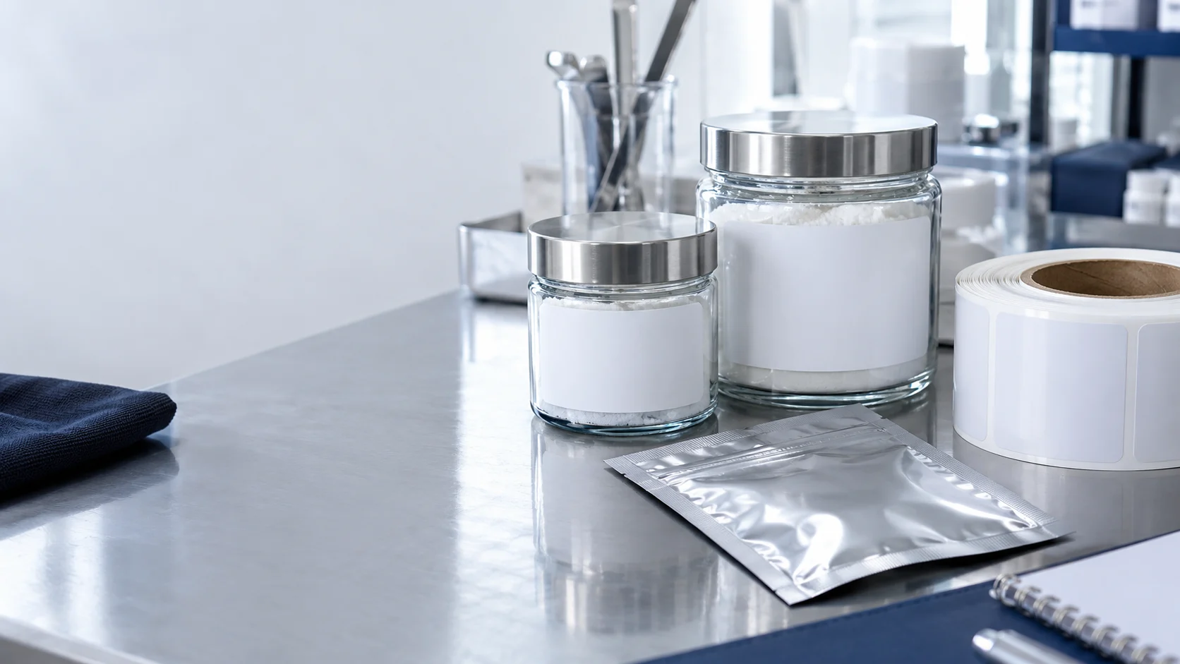 Cosmetic ingredient packaging — independently generated photo-style concept