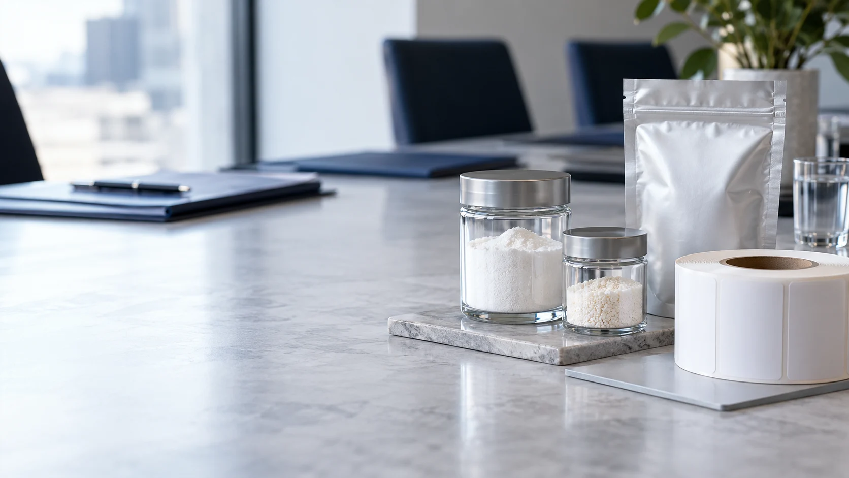 Cosmetic ingredient packaging — independently generated photo-style concept