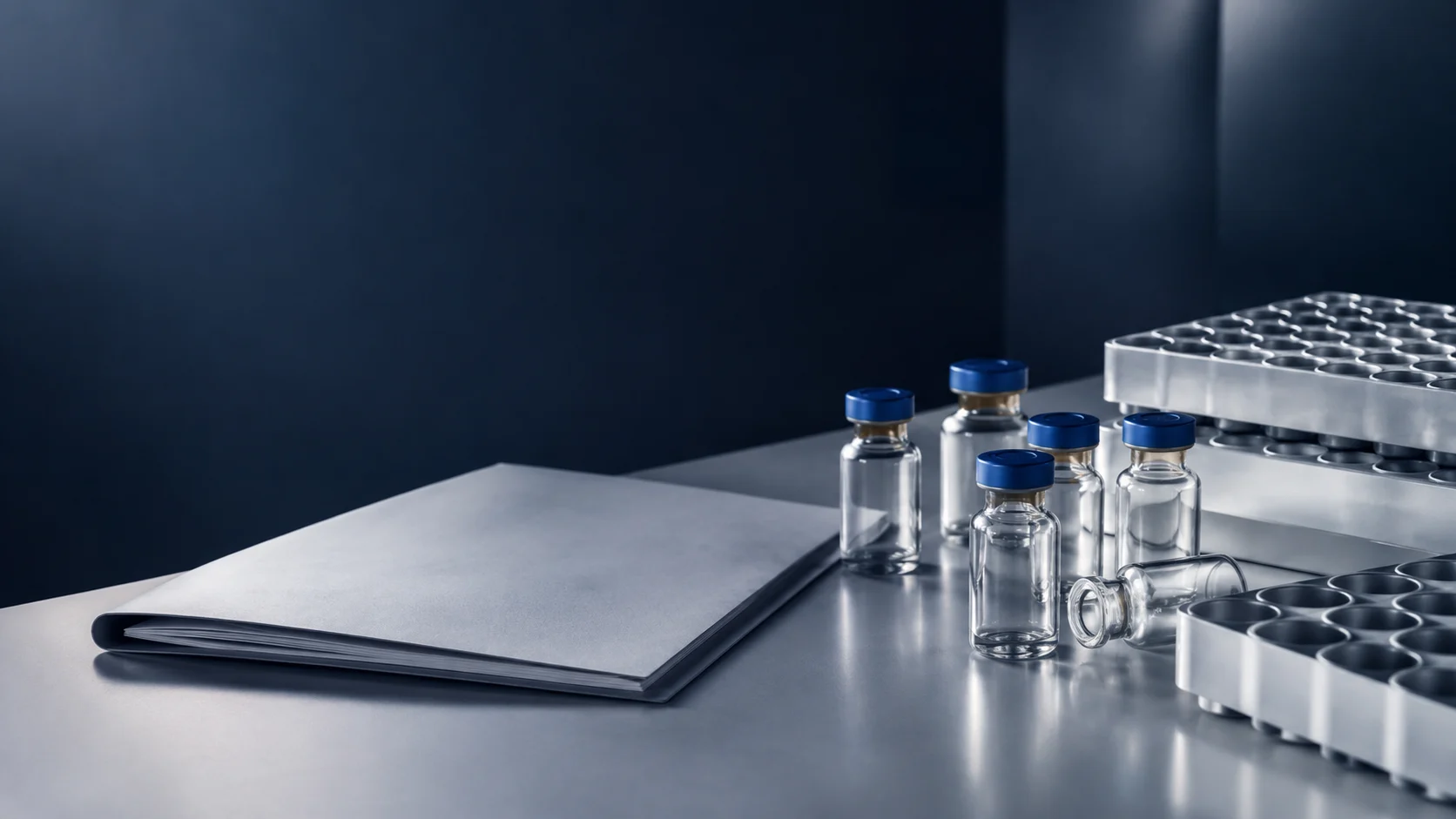 Laboratory water packaging — independently generated photo-style concept
