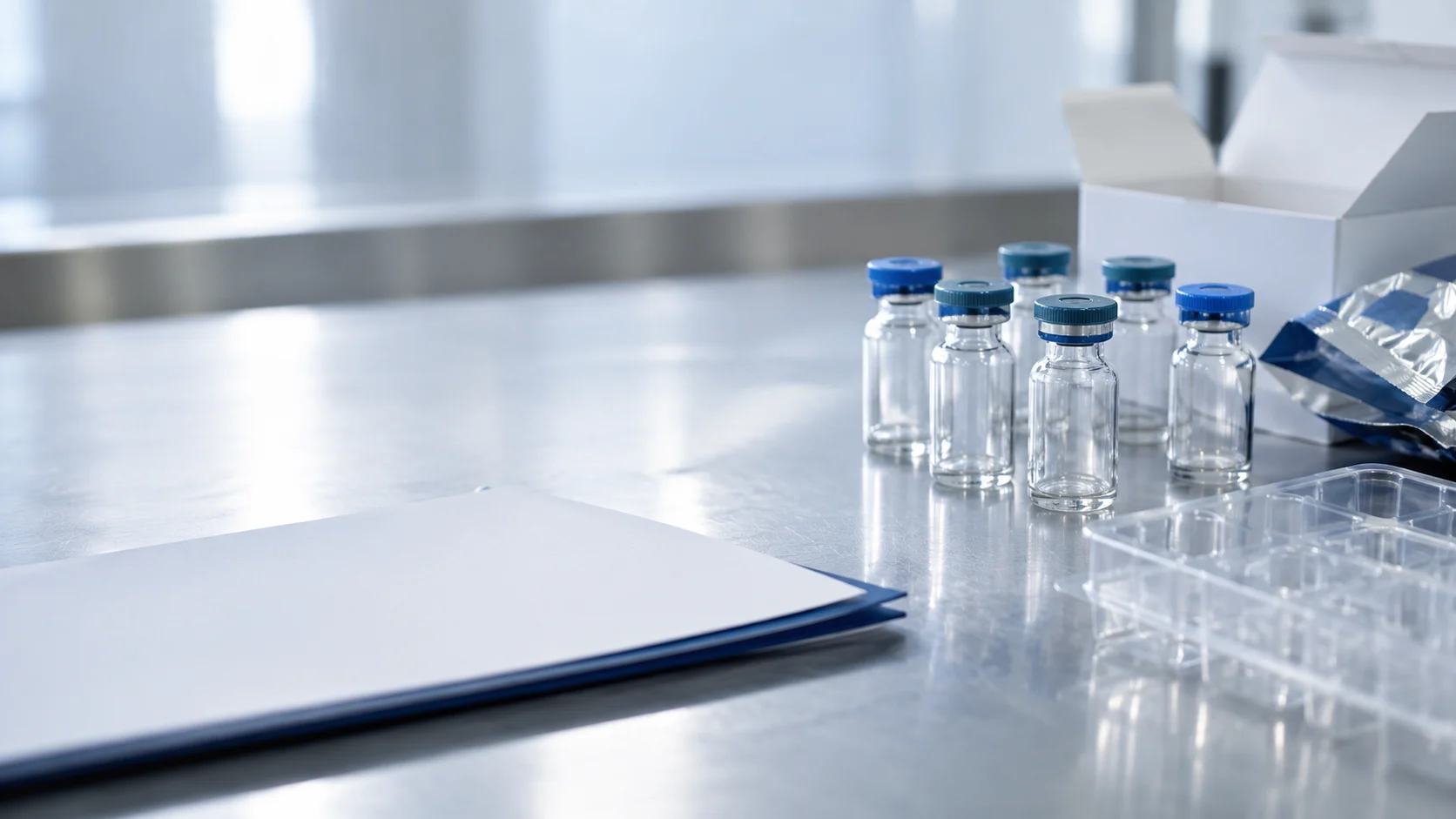 Laboratory water packaging — independently generated photo-style concept