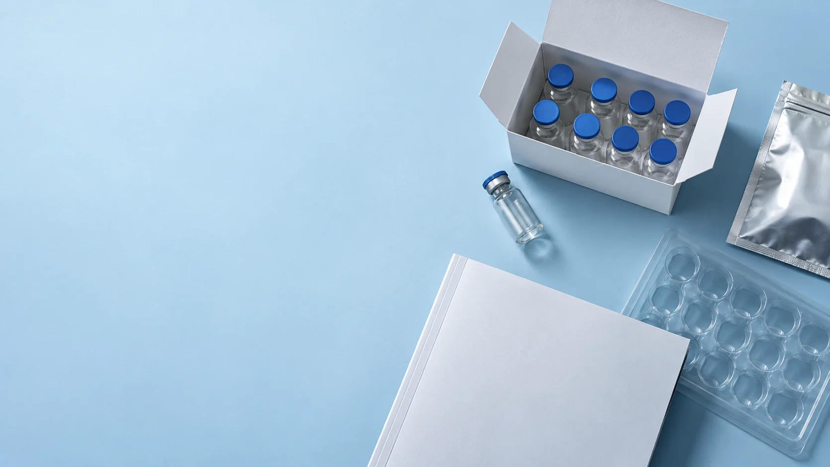 Laboratory water packaging — independently generated photo-style concept