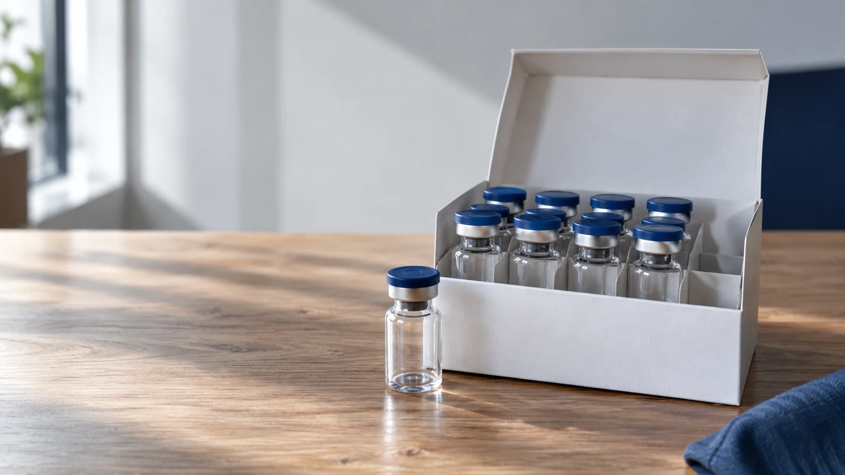 Vial packaging projects — independently generated photo-style concept