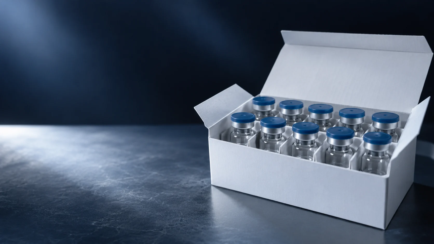 Vial packaging projects — independently generated photo-style concept