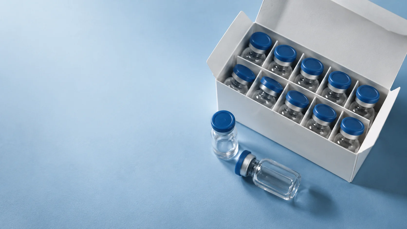 Vial packaging projects — independently generated photo-style concept