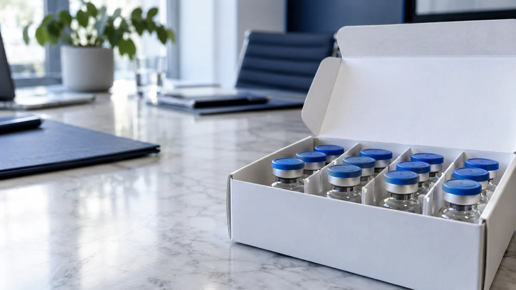 Vial packaging projects — independently generated photo-style concept