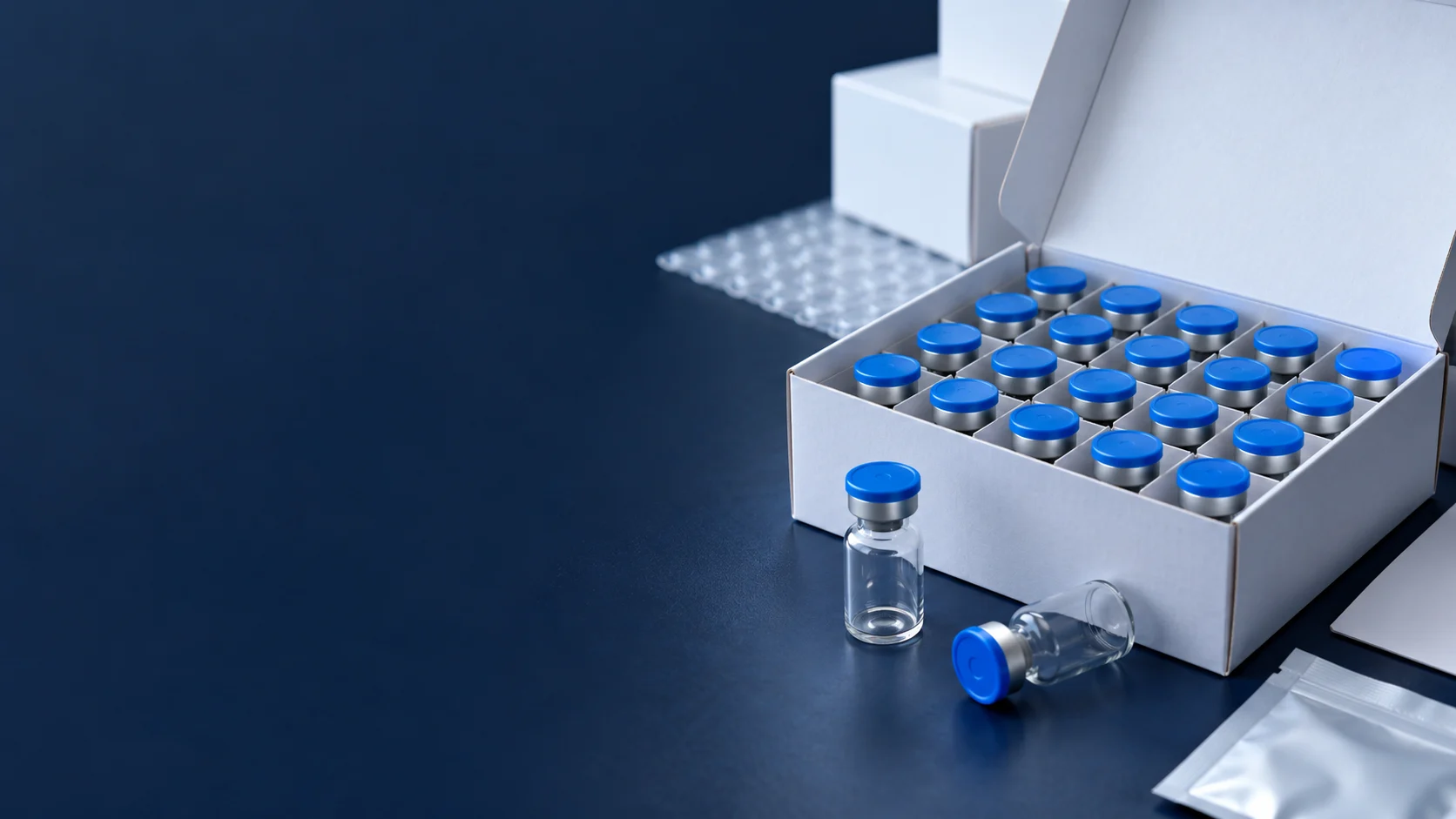 Vial Kit Packaging — independently generated photo-style concept