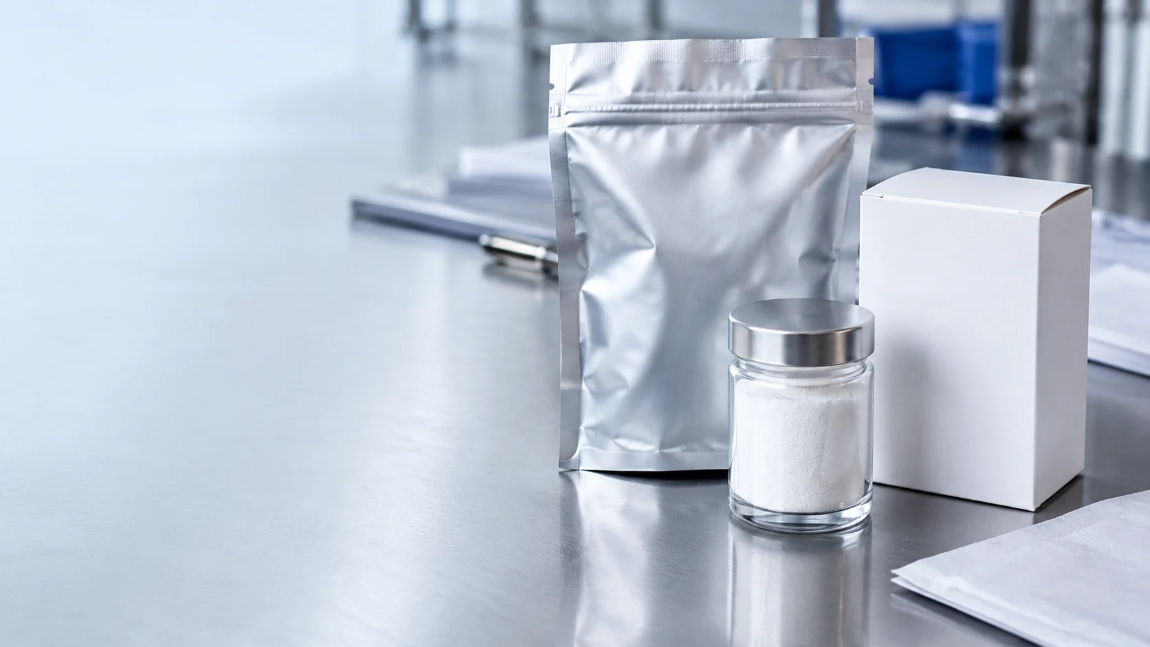 Raw material packaging — independently generated photo-style concept