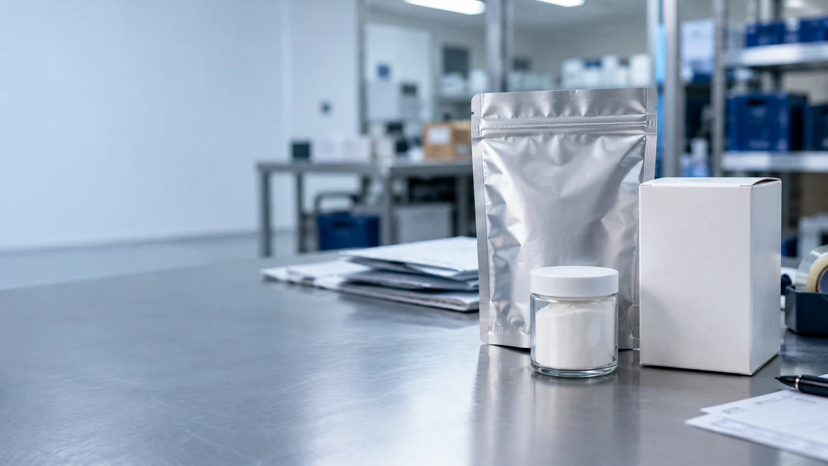 Raw material packaging — independently generated photo-style concept