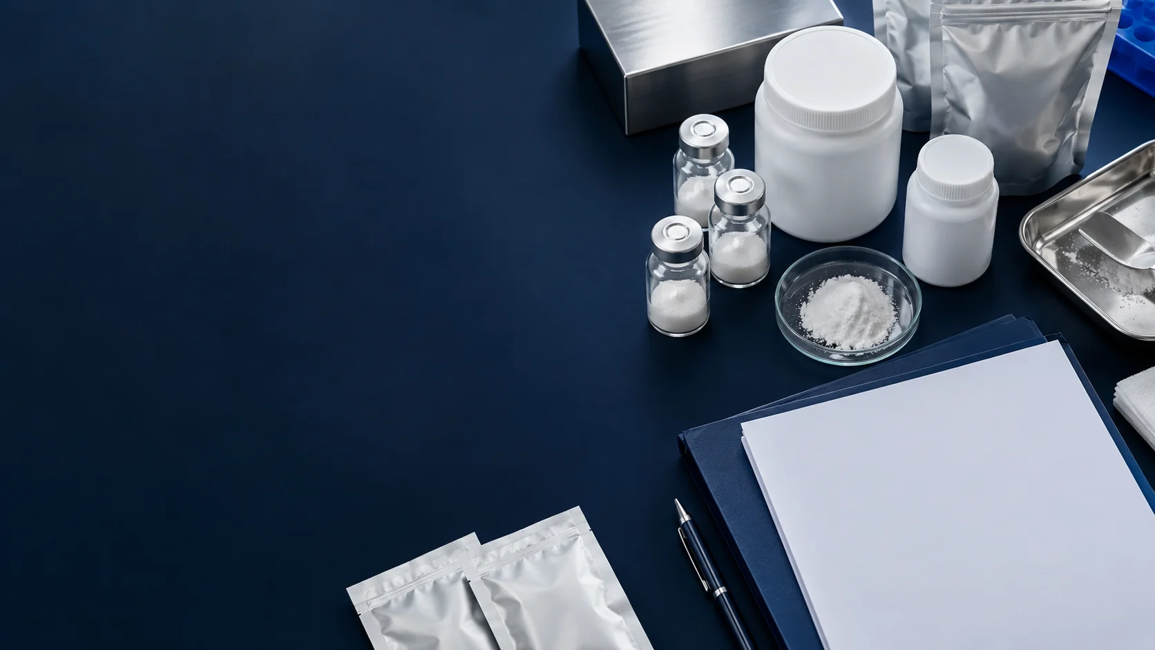 Custom peptide synthesis — independently generated photo-style concept
