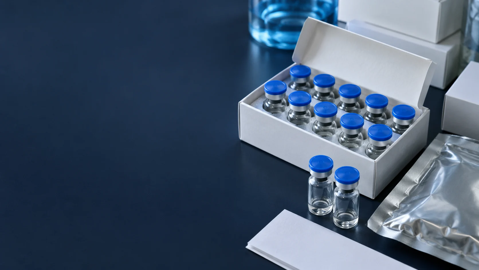Peptide lyophilization support — independently generated photo-style concept