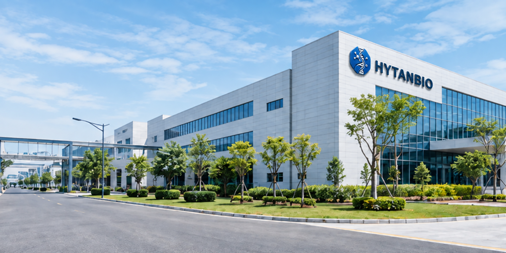 HYTANBIO-branded building exterior with landscaped grounds